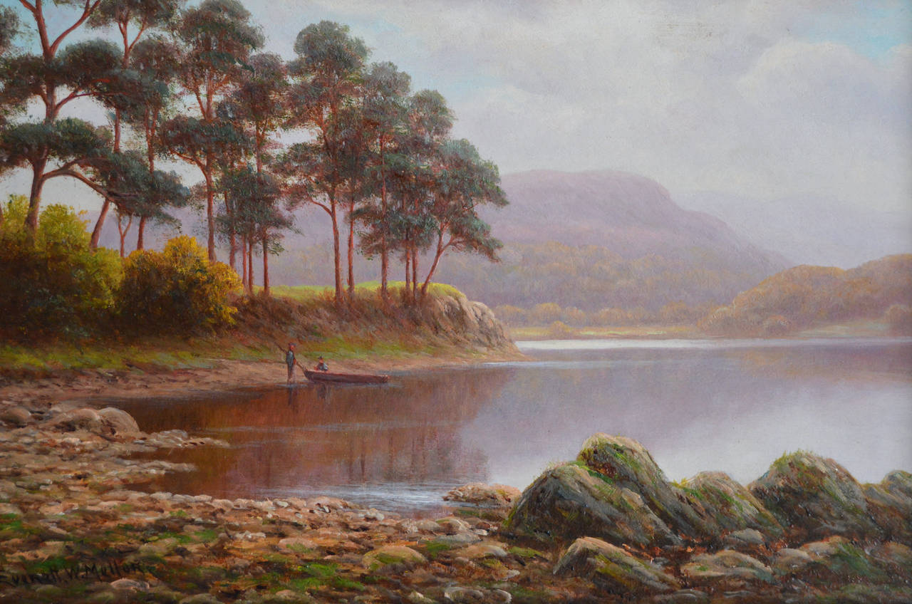 Everett Watson Mellor
British, (1878 - 1965)
Friar’s Crag, Derwent Water
Oil on board, signed
Image size: 8 inches x 12 inches
Size including frame: 14 inches x 18 inches

Everett Watson Mellor was a landscape painter in both watercolour and