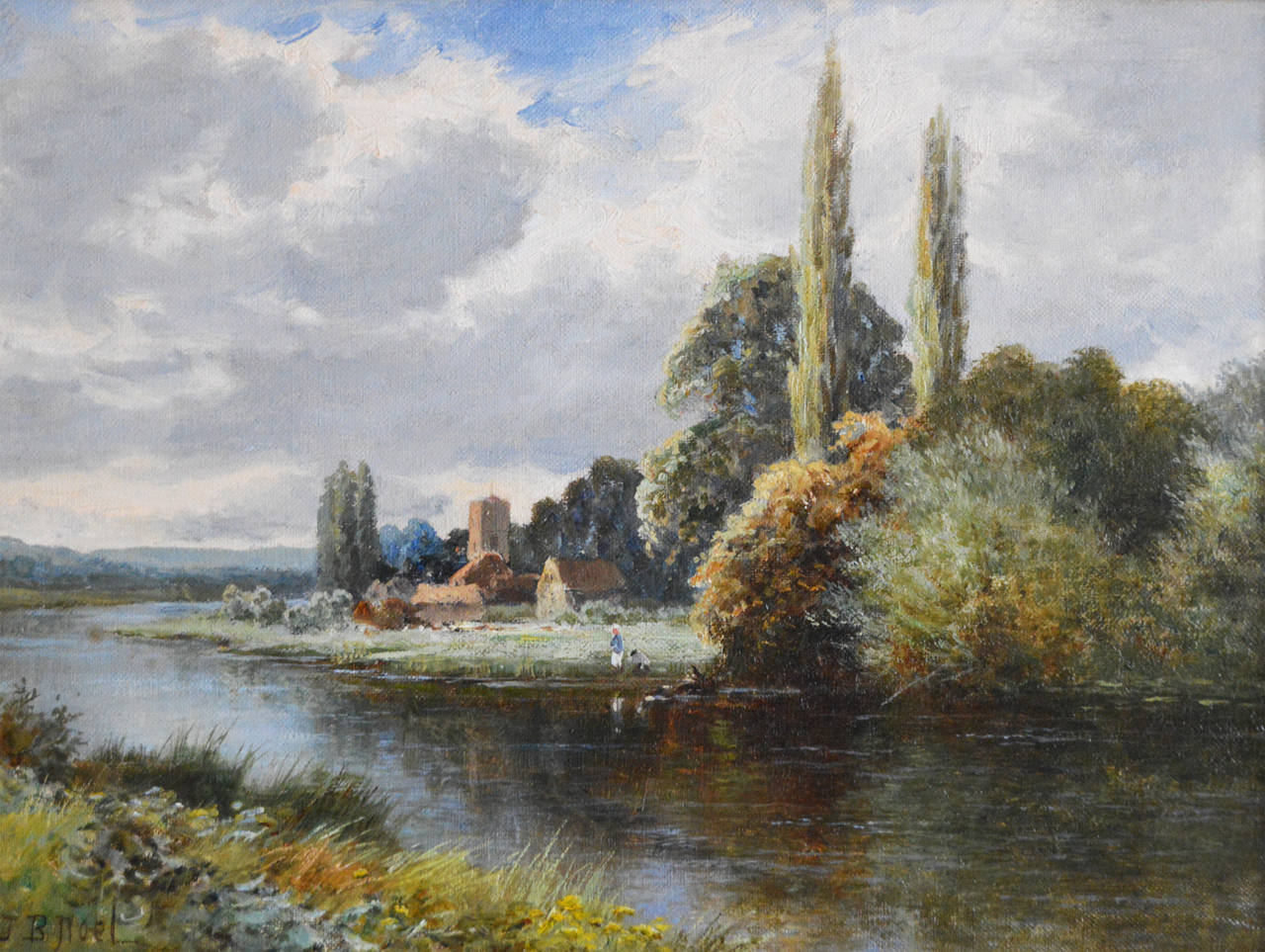 "On the Avon" and "In the Berwin Valley" Pair, Oil on Canvas by John Bates Noel