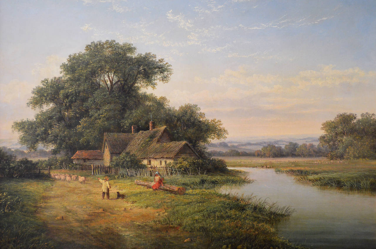 "Herding the Sheep" Oil on Canvas by Walter Heath Williams