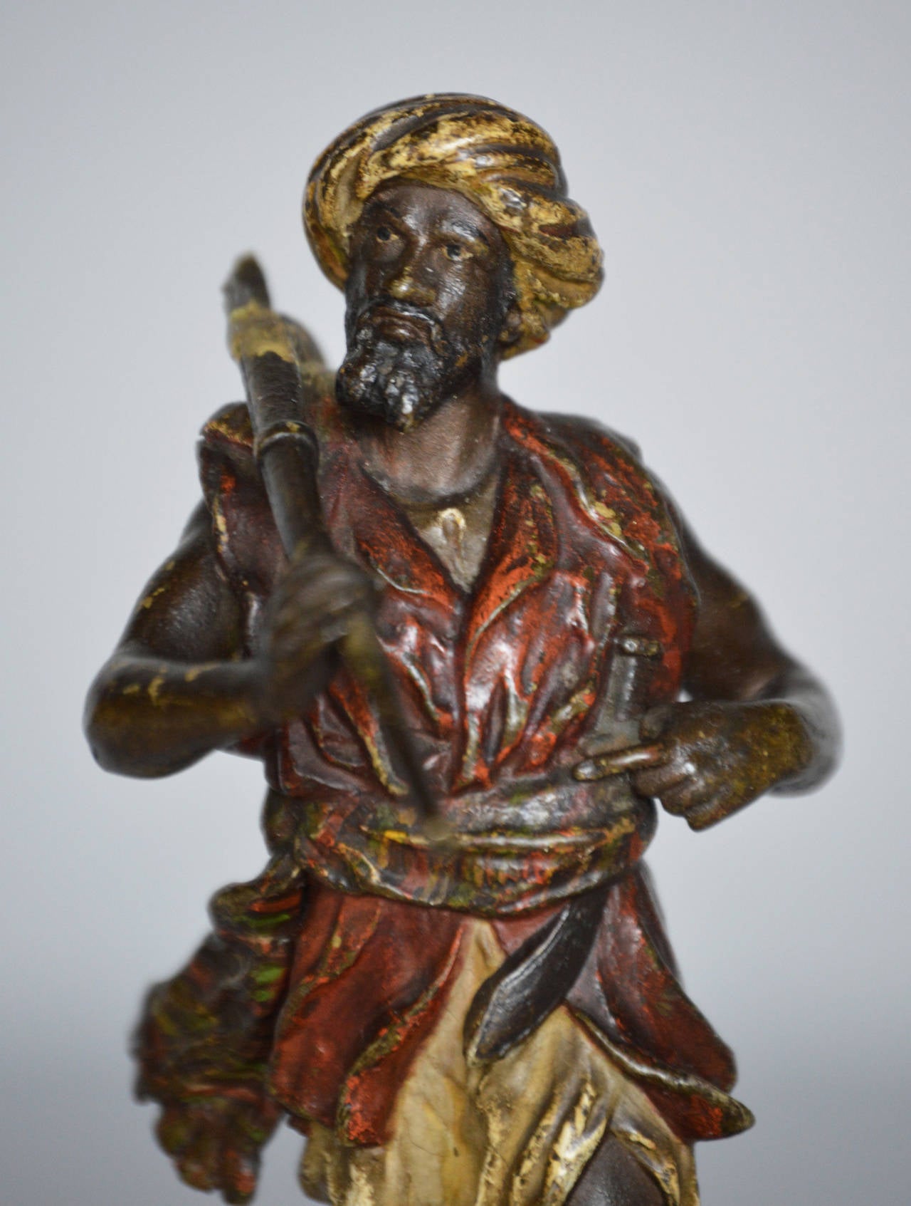 Cold Painted Bronze Sculpture of an Arab Warrior by Bergman 1