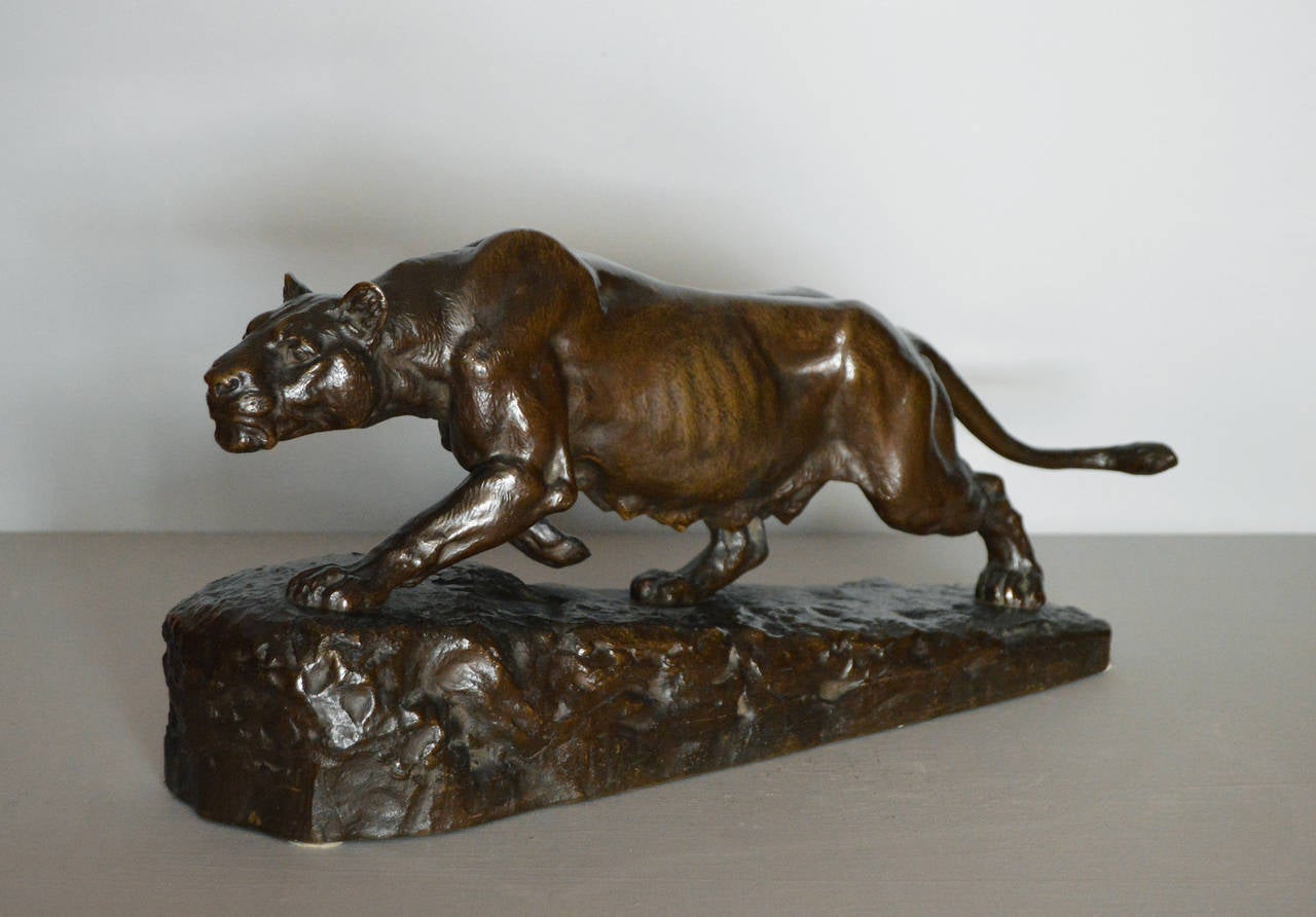 Isidore Jules Bonheur
Français, (1827-1901)
Bronze, signé & estampillé de la marque de fonderie Peyrol
Hauteur : 8 pouces
Largeur : 18½ pouces

Une superbe sculpture en bronze de 