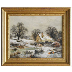 Antique "Peter’s Cottage" Oil on Canvas by Edgar Longstaffe