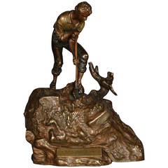 "The Treasure Seeker" Bronze Sculpture by Carl Kauba