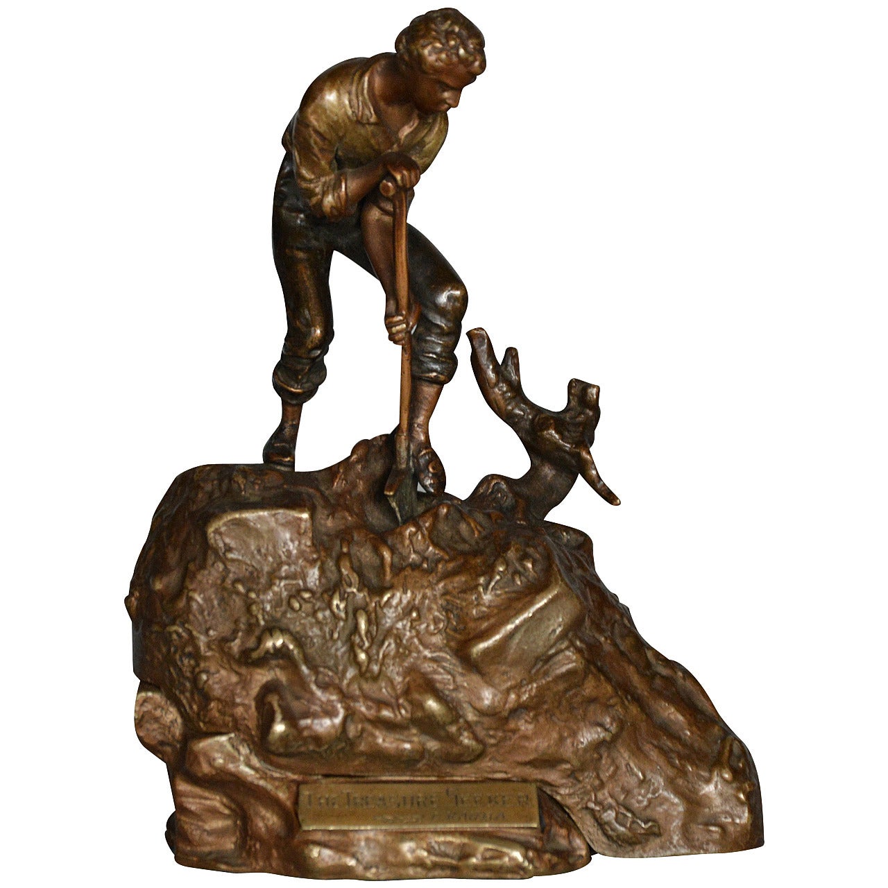"The Treasure Seeker" Bronze Sculpture by Carl Kauba For Sale