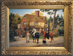 Antique Collecting the Bit, Oil on canvas by Arthur Longley Vernon