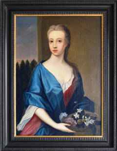 Portrait of Miss Amelia Stewart, oil on canvas, follower of Robert Byng
