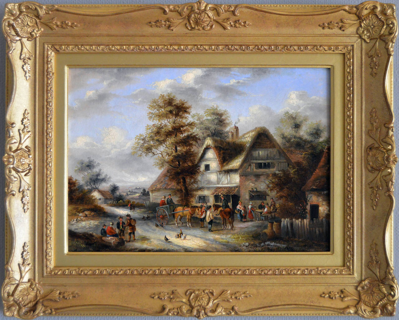 Village Life, Oil on Canvas by Edward Masters