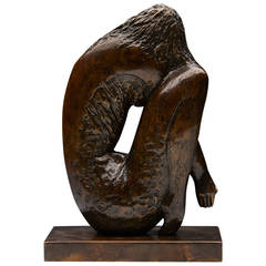 Crouching Girl Limited Edition Bronze Sculpture by John Farnham
