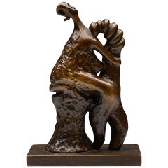 Vintage "Lady & The Shrimp" Limited Edition Bronze Sculpture by John Farnham