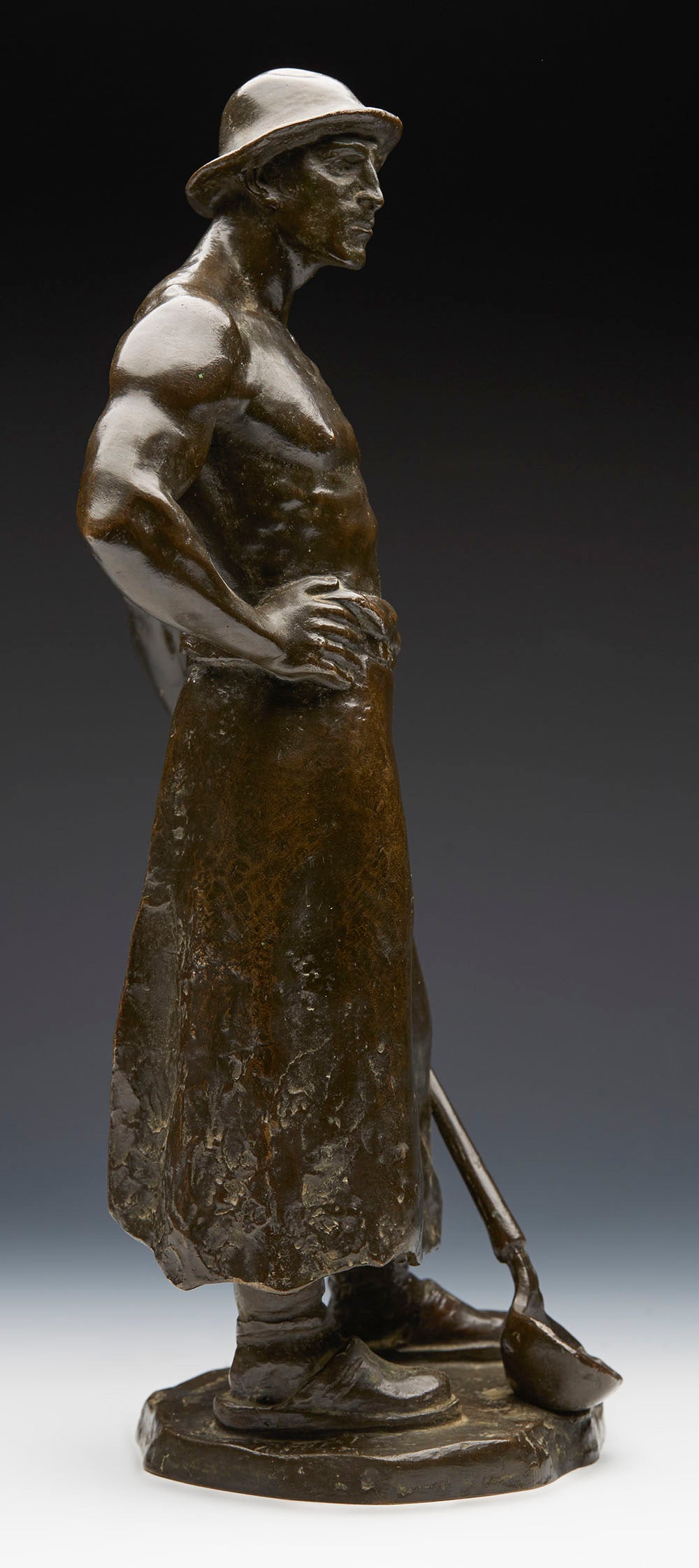 Bronzeskulptur eines Goldschmelzers im Vintage-Stil von Richard Georg Schnauder, 1926