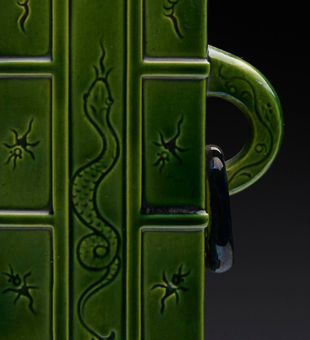 Ceramic Arts and Crafts Brownfield Twin Handled Vase by Christopher Dresser, circa 1875