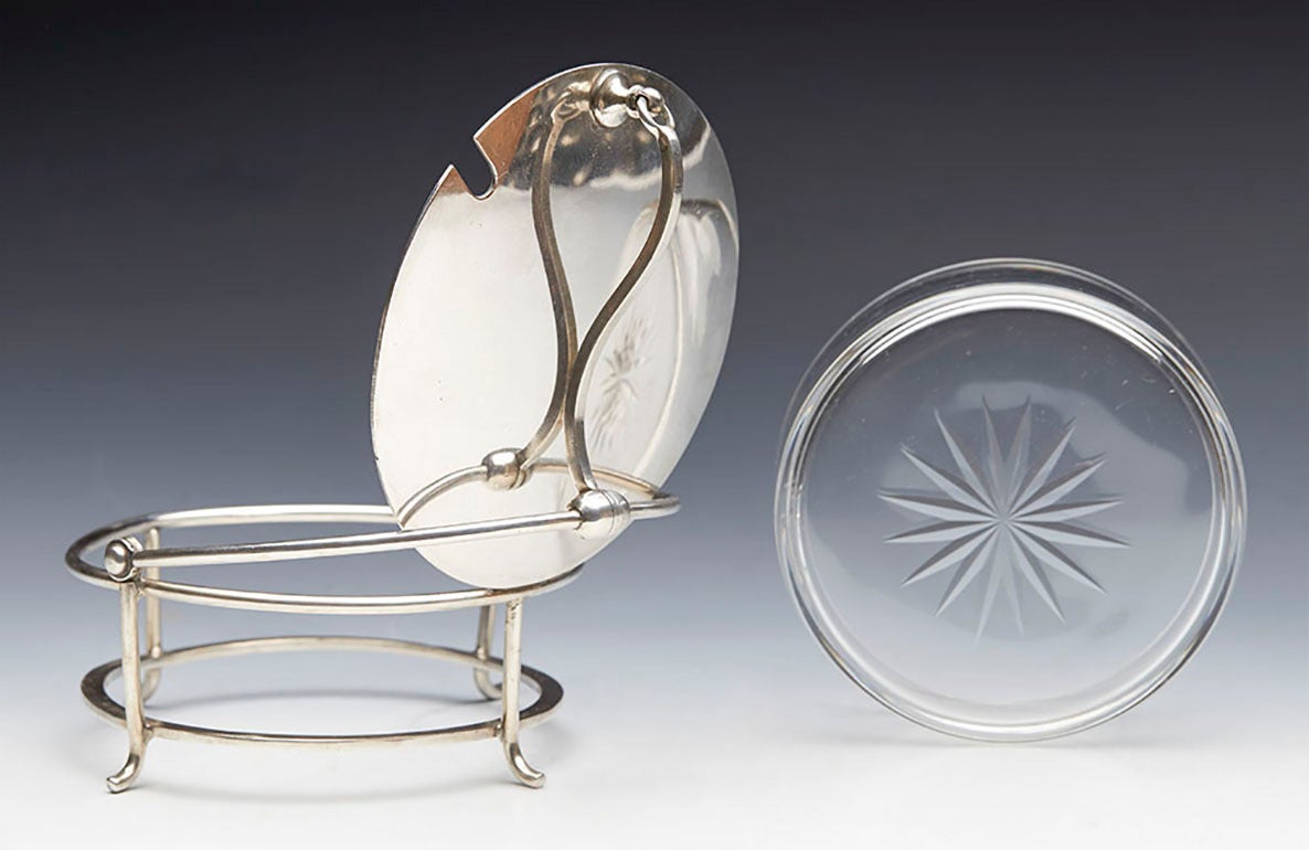 Silver Plate Arts & Crafts Christopher Dresser for Walker & Hall Preserve Pot, circa 1890