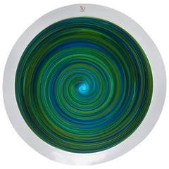 Italian Murano Gino Cenedese Signed Swirl Design Art Glass Charger