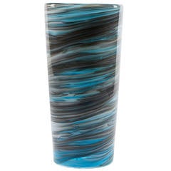 Italian Murano Gino Cenedese Signed Swirl Design Art Glass Vase