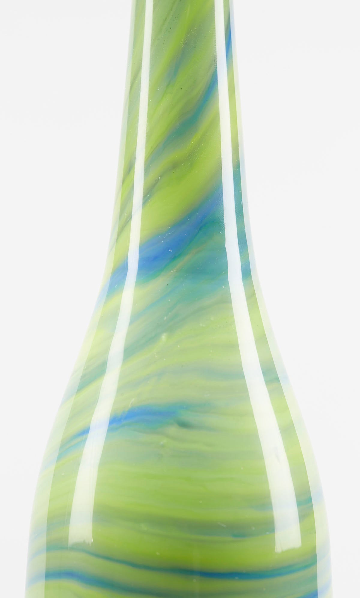 Italian Murano Gino Cenedese Signed Green Marbled Bottle Vase In Good Condition In Bishop's Stortford, Hertfordshire