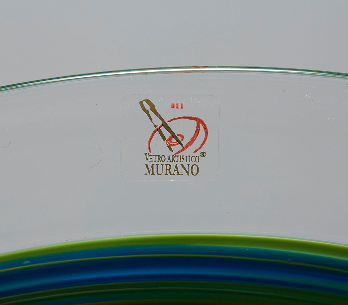 20th Century Italian Murano Gino Cenedese Signed Swirl Design Art Glass Charger