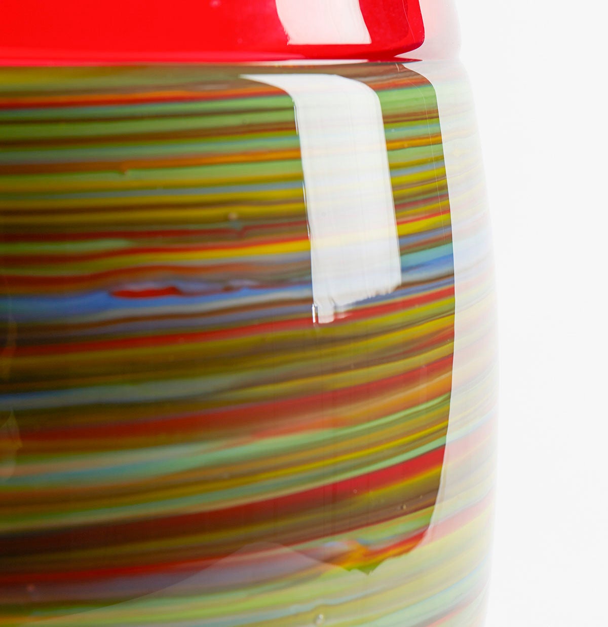 Murano Glass Italian Murano Gino Cenedese Signed Swirl Design Red Art Glass Vase