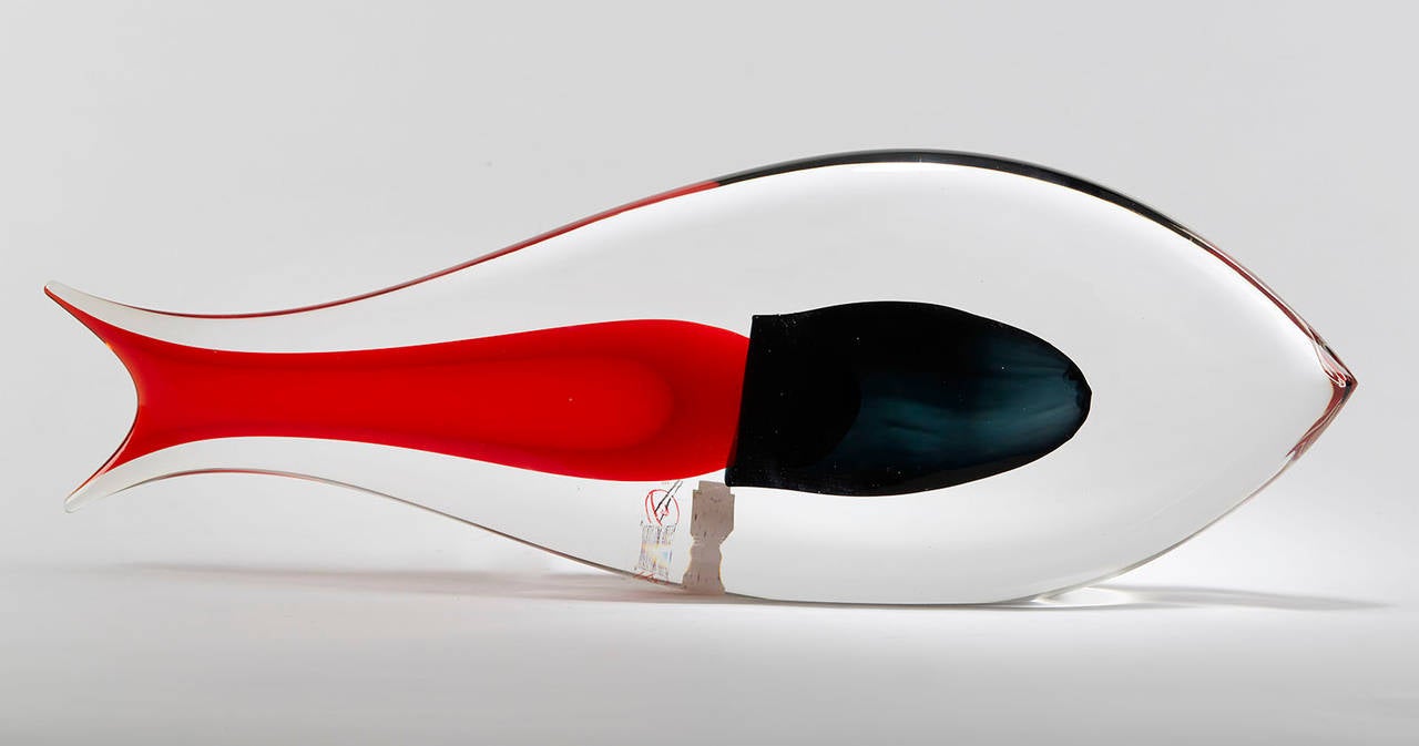 Italian Murano Gino Cenedese Signed Art Glass Fish Sculpture