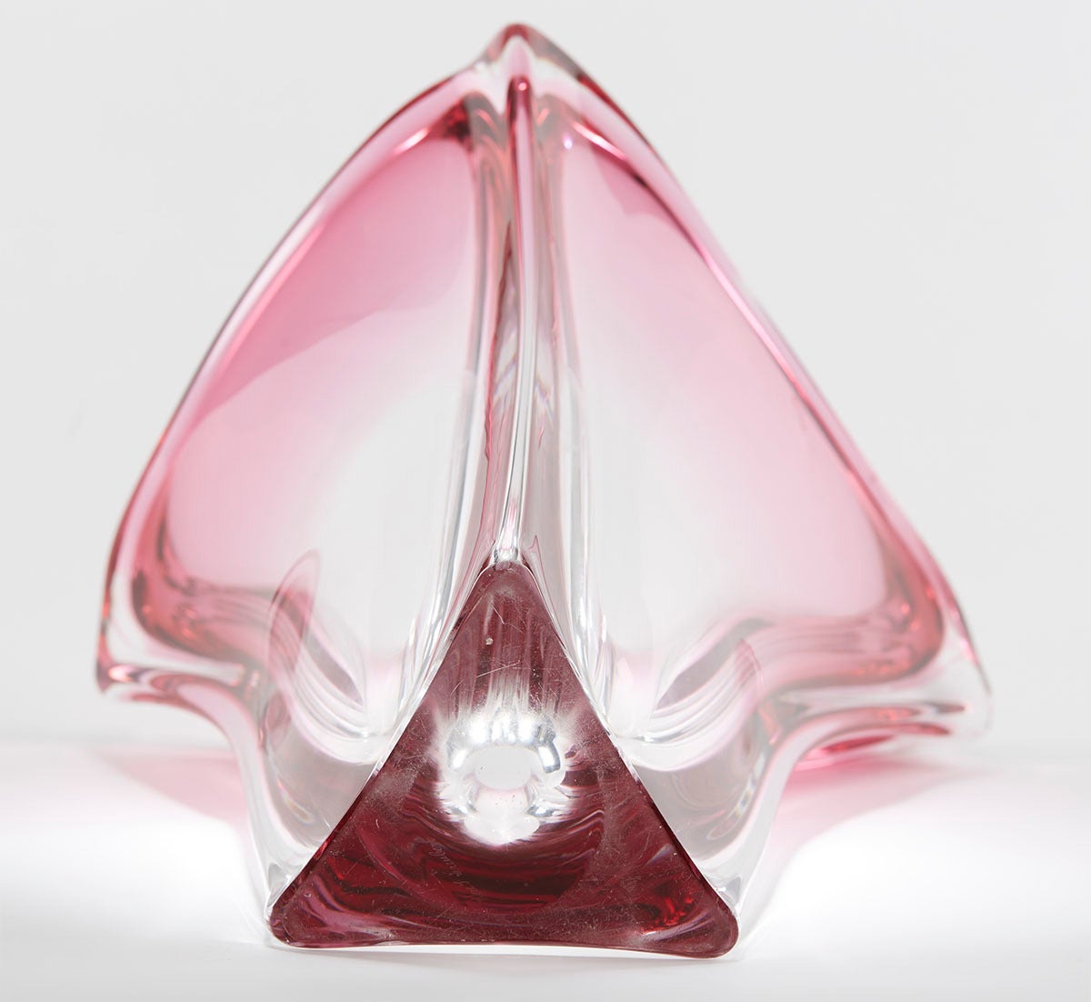 Val Saint Lambert Art Glass Vase, Signed In Excellent Condition In Bishop's Stortford, Hertfordshire
