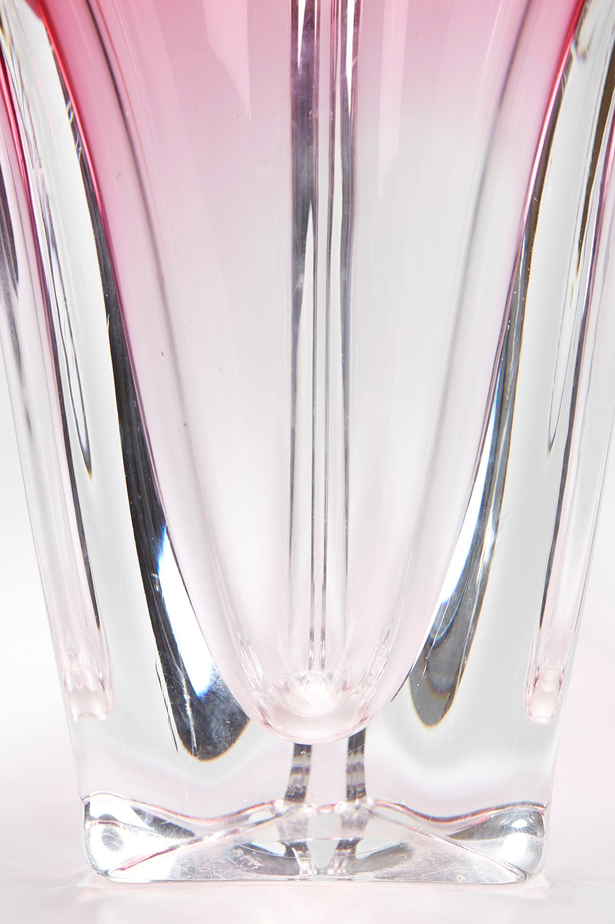 Val Saint Lambert Art Glass Vase, Signed 5