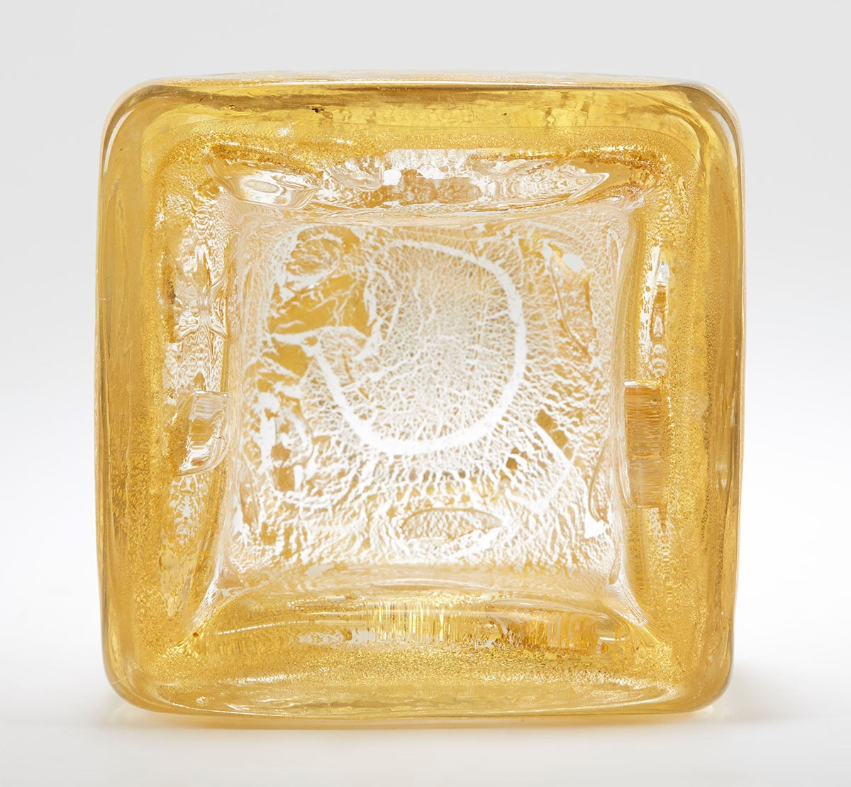Italian Murano Heavily Made Gold Aventrine Art Glass Bowl 3
