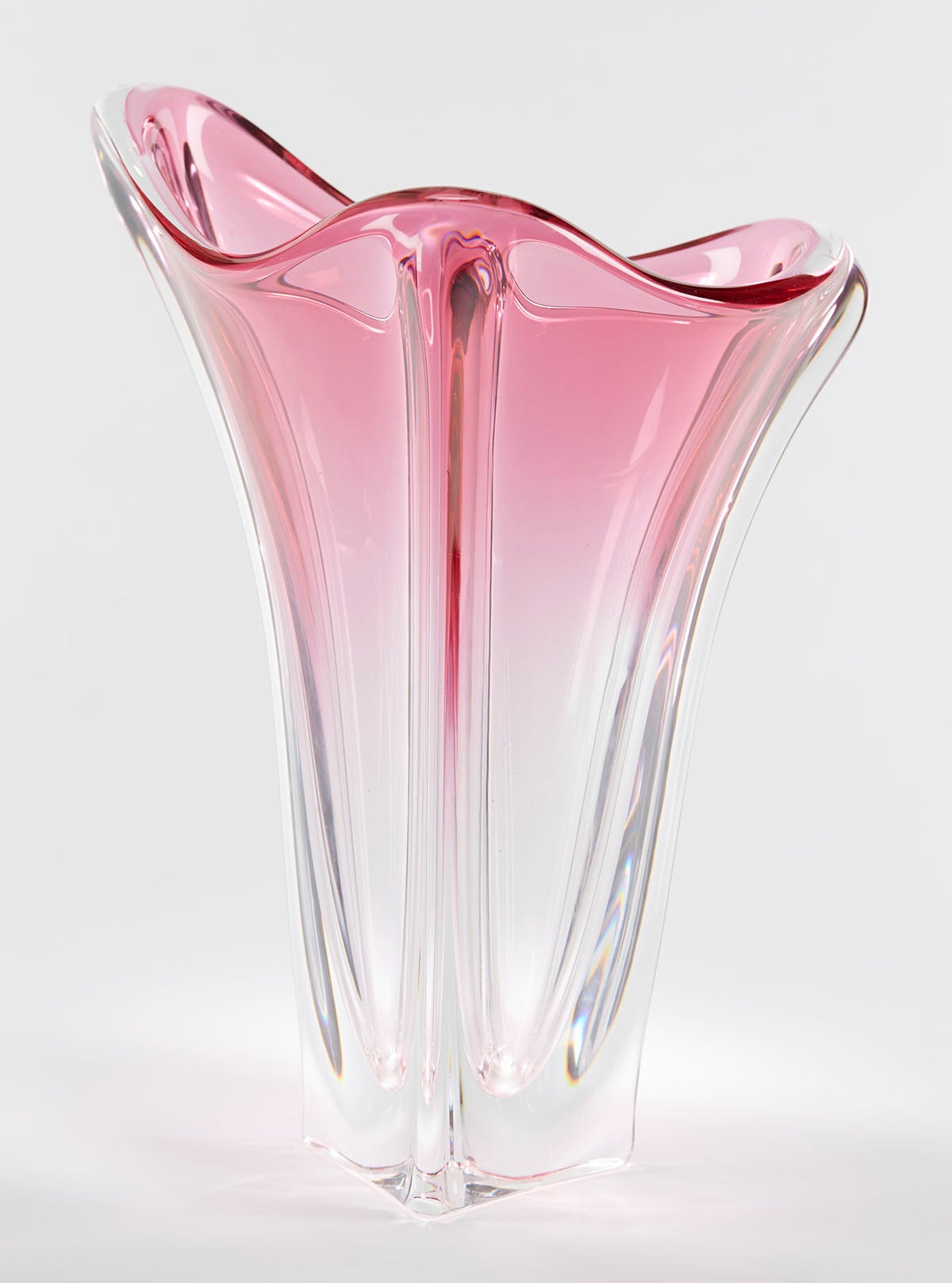 Val Saint Lambert Art Glass Vase, Signed 4
