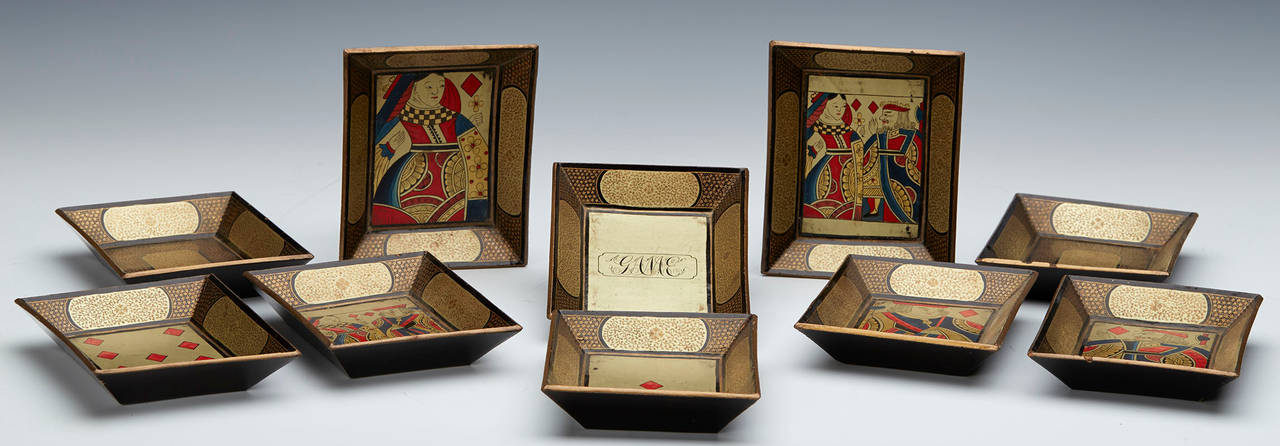 Chinese Armorial Lacquer Games Box and Counters, circa 1840 1