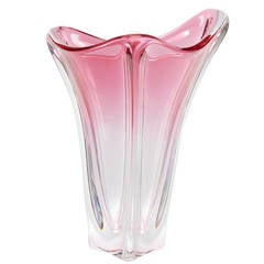 Val Saint Lambert Kunstglasvase:: signiert Val Saint Lambert Kunstglasvase:: signiert
