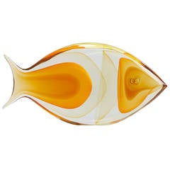 Murano Glass Fish Sculpture by Romano Dona 20th Century