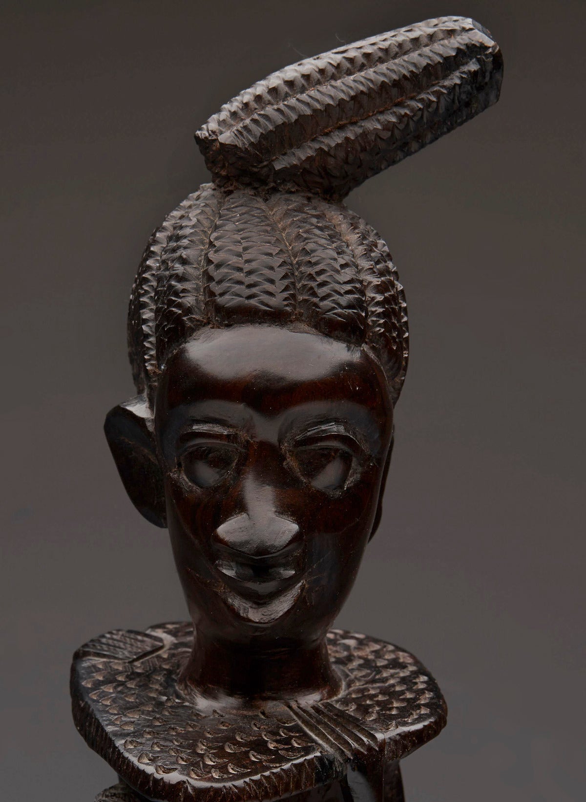 Tribal Vintage African Makonde Carved Blackwood Figure Group 20Th C.