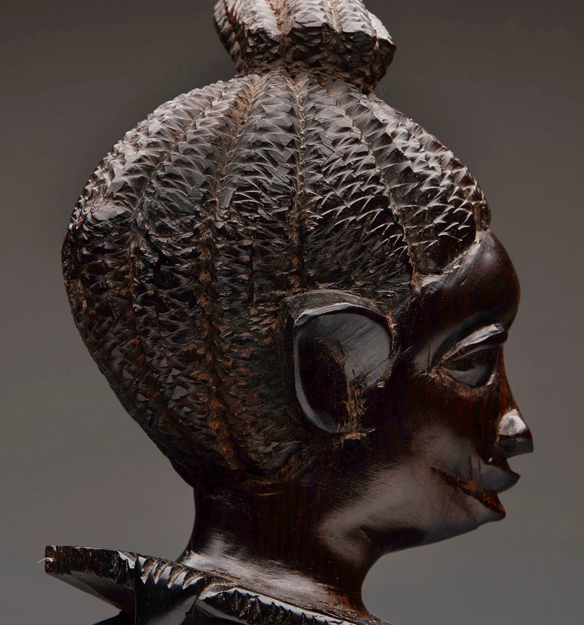Vintage African Makonde Carved Blackwood Figure Group 20Th C. 3