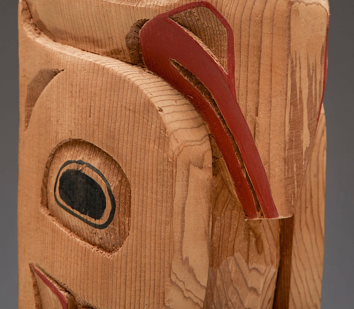 Tlinget Hand Carved And Painted Cedar Raven Totem By Ml Smith 1