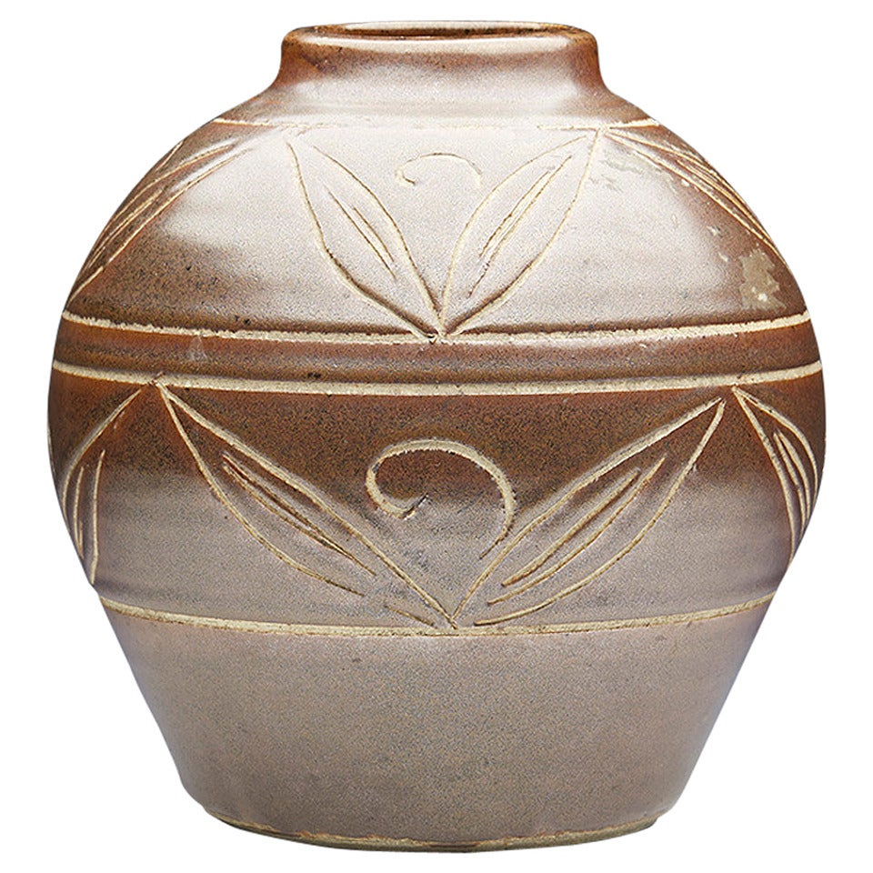 Poole Pottery Atlantis Incised Groove Vase by Jenny Haigh, circa 1975