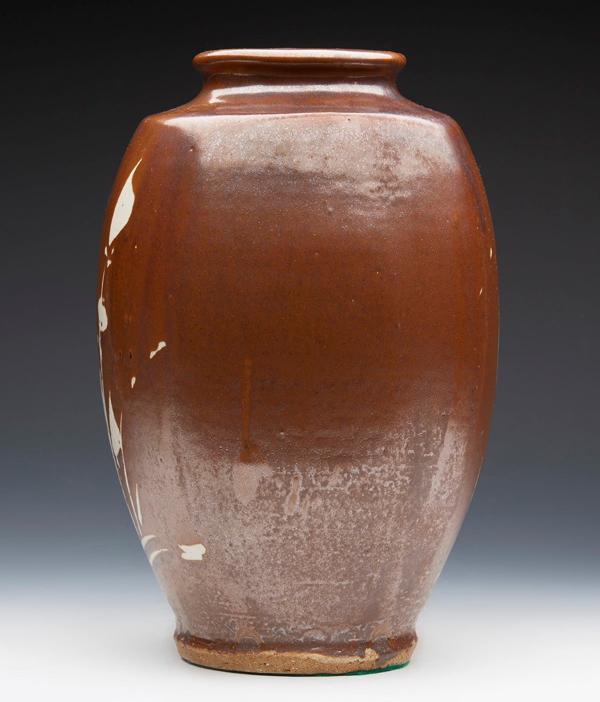 English Jim Malone Studio Pottery Vase with Foliate Designs, 20th Century