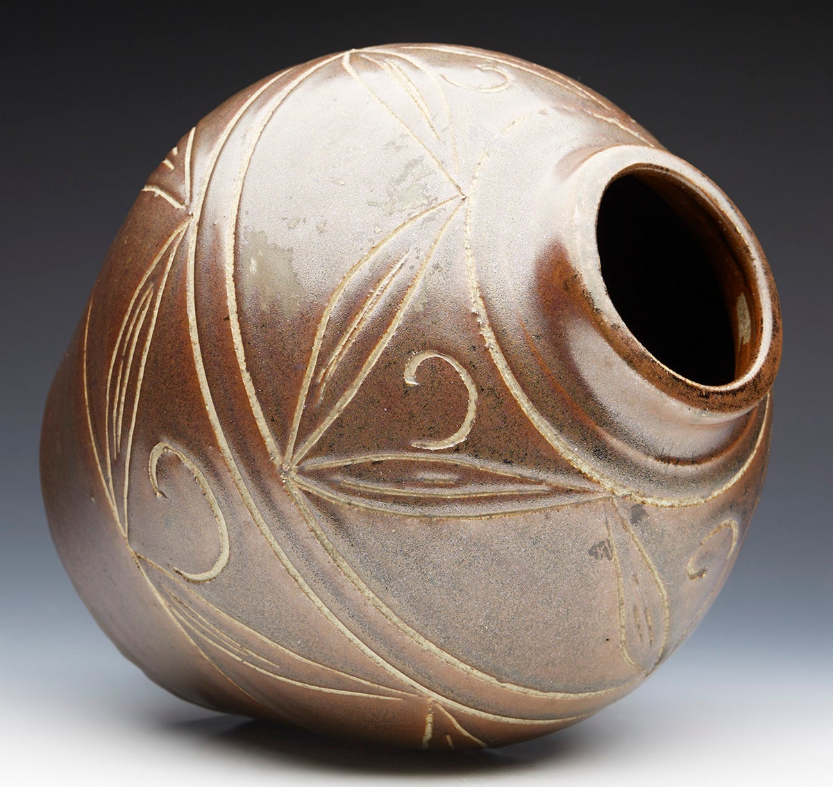 Poole Pottery Atlantis Incised Groove Vase by Jenny Haigh, circa 1975 3