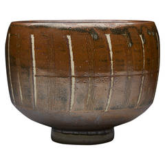 David Leach Studio Pottery Bowl with Linear Designs 20th Century