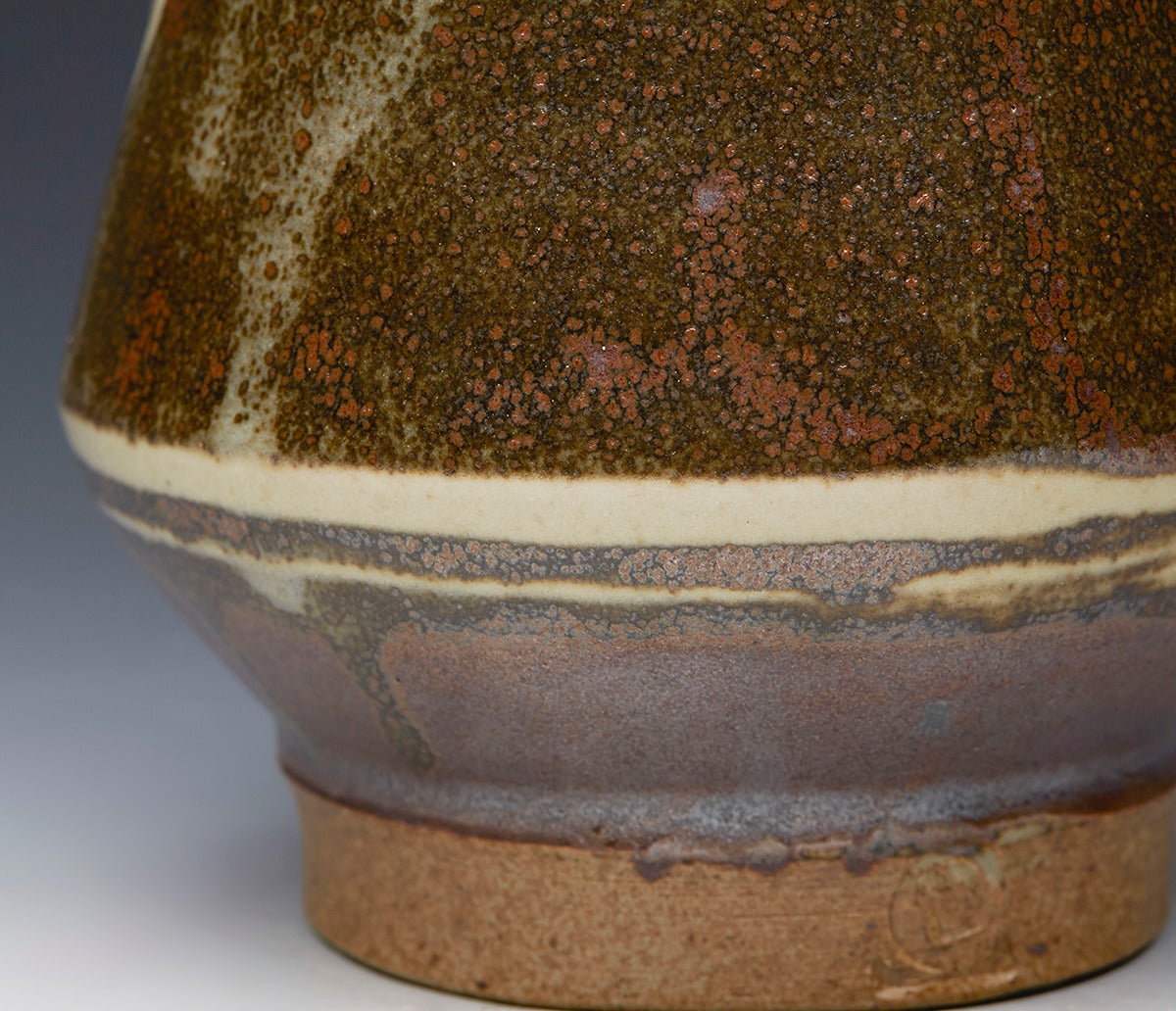 David Leach Studio Pottery Vase with Foliate Designs, 20th Century 3