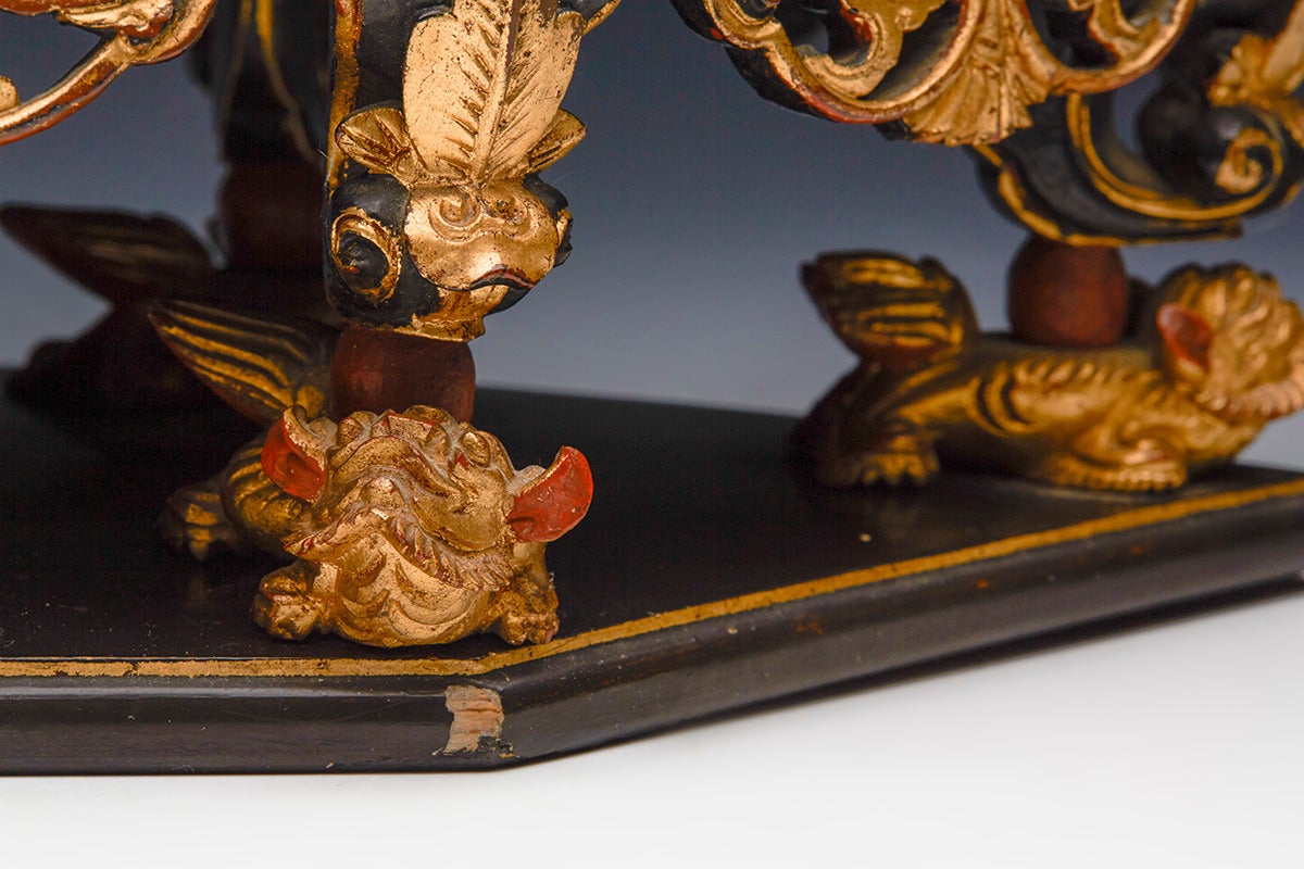 Antique Chinese Carved Incense Burner Stand, 19th Century 2