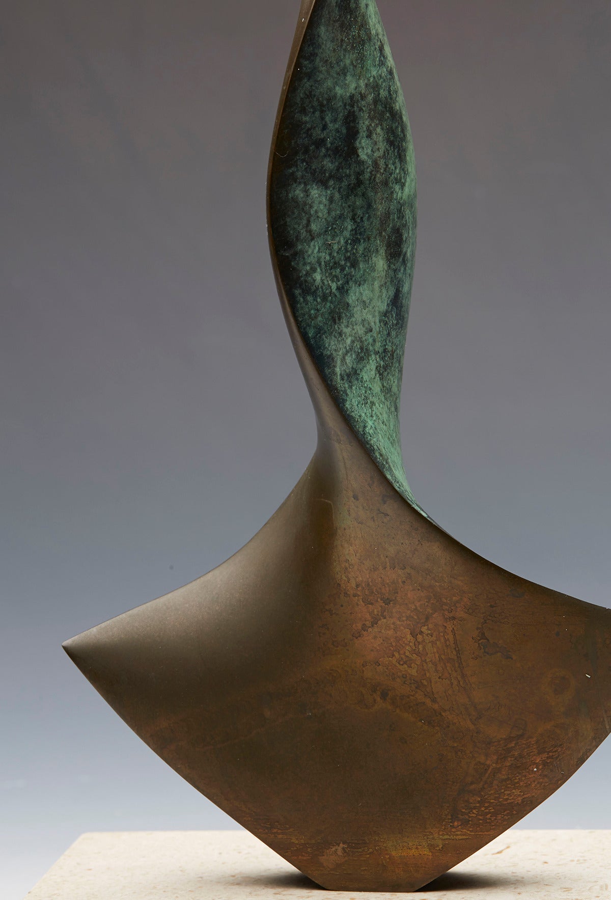 Unknown Modernist Twisted Anchor Bronze Sculpture, circa 1960