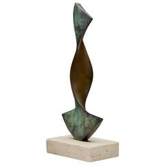 Modernist Twisted Anchor Bronze Sculpture, circa 1960