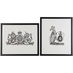 Retro Set of Ten Limited Edition Signed Linocut Prints by Edward Bawden, 1979