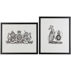 Vintage Set of Ten Limited Edition Signed Linocut Prints by Edward Bawden, 1979