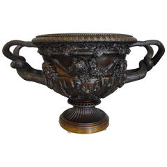 Warwick Vase made of Patinated Bronze, 23' wide. Attr. to Eugene Cornu, Paris