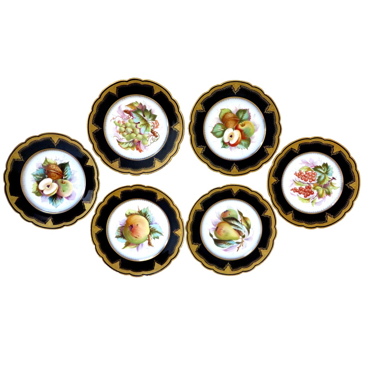 Porcelain Plates with Fruit Motifs