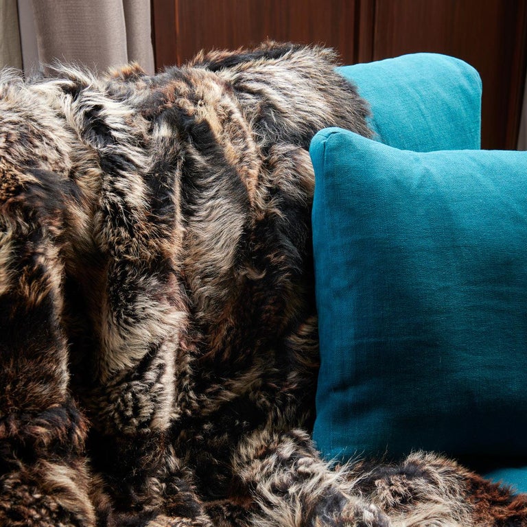 Real "Upcycled" King Size Fur Blanket with Silk Backing For Sale at 1stDibs
