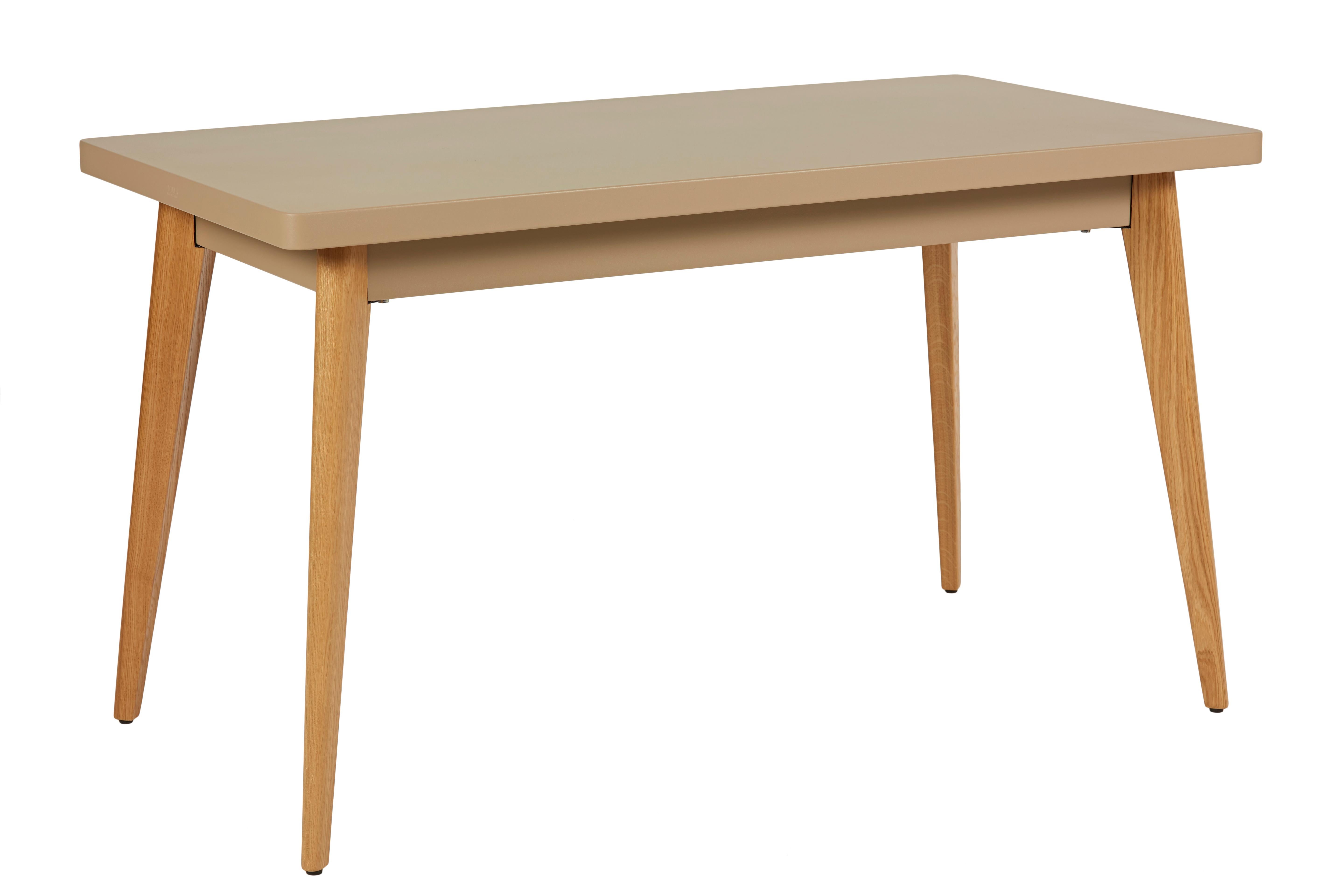 For Sale: Brown (Muscade) 55 Small Table with Wood Legs in Essential Colors by Jean Pauchard & Tolix 2