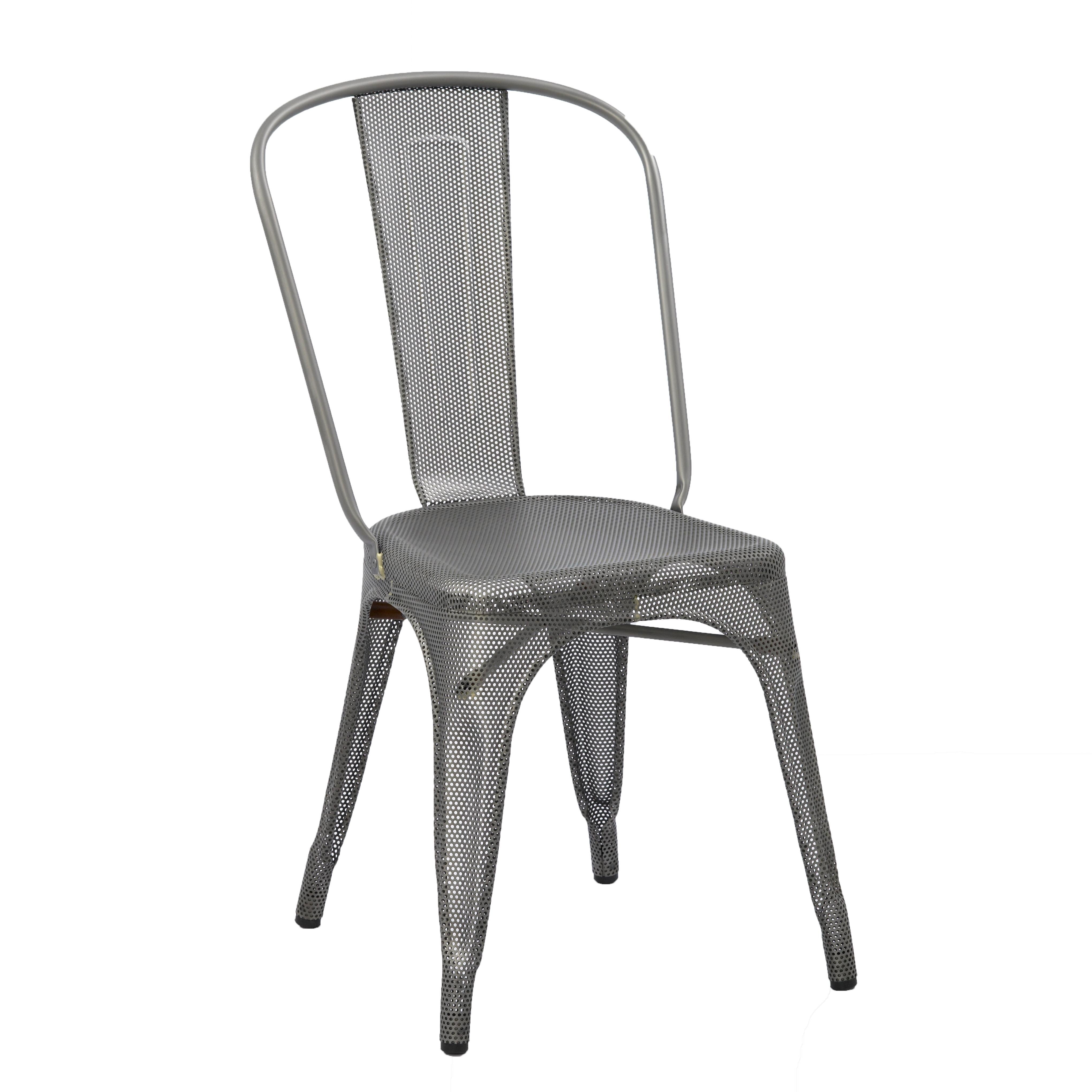 For Sale: Gray (Vernis Satiné) A-Chair Perforated in Essential Colors by Xavier Pauchard & Tolix