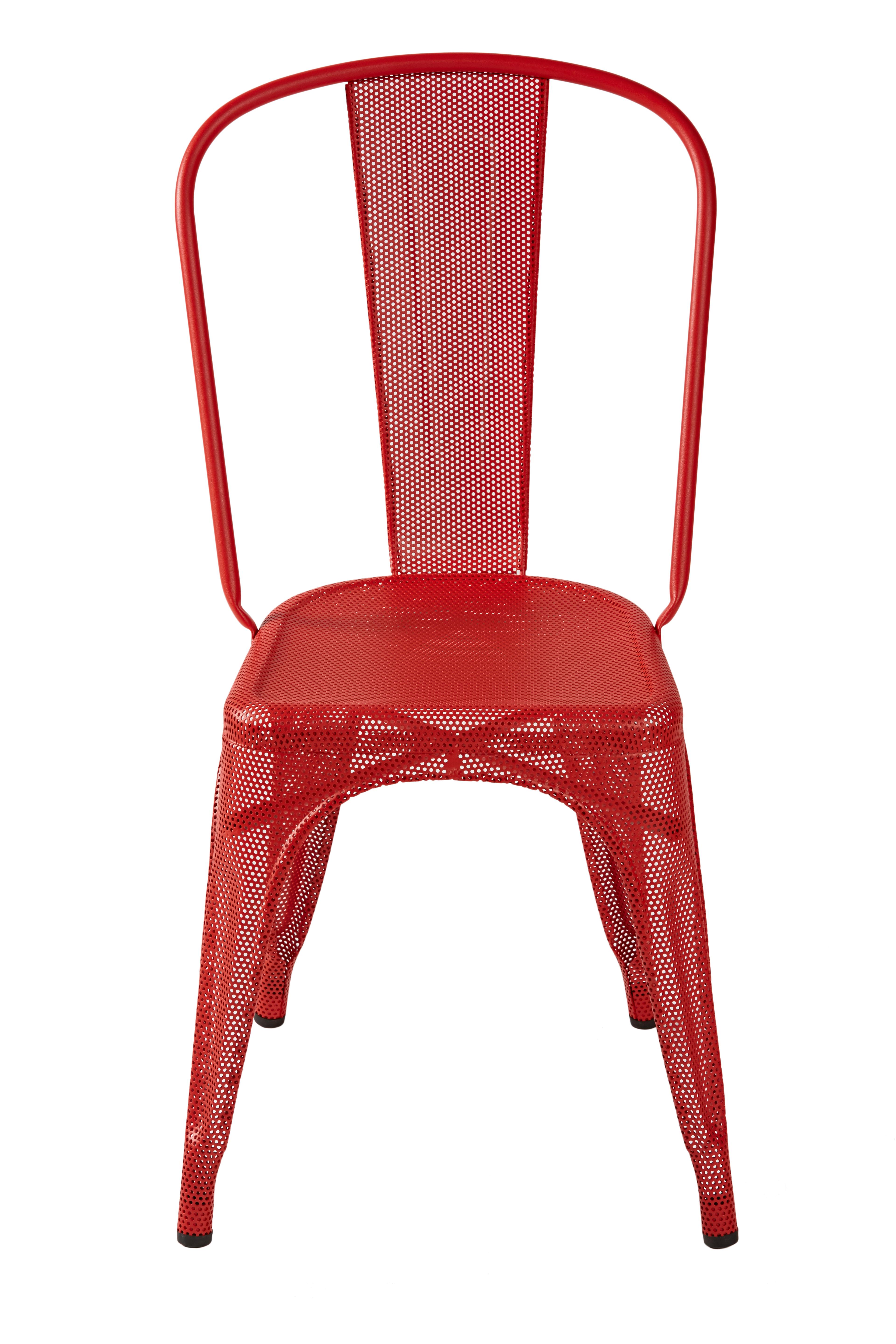 For Sale: Red (Piment) A-Chair Perforated in Essential Colors by Xavier Pauchard & Tolix