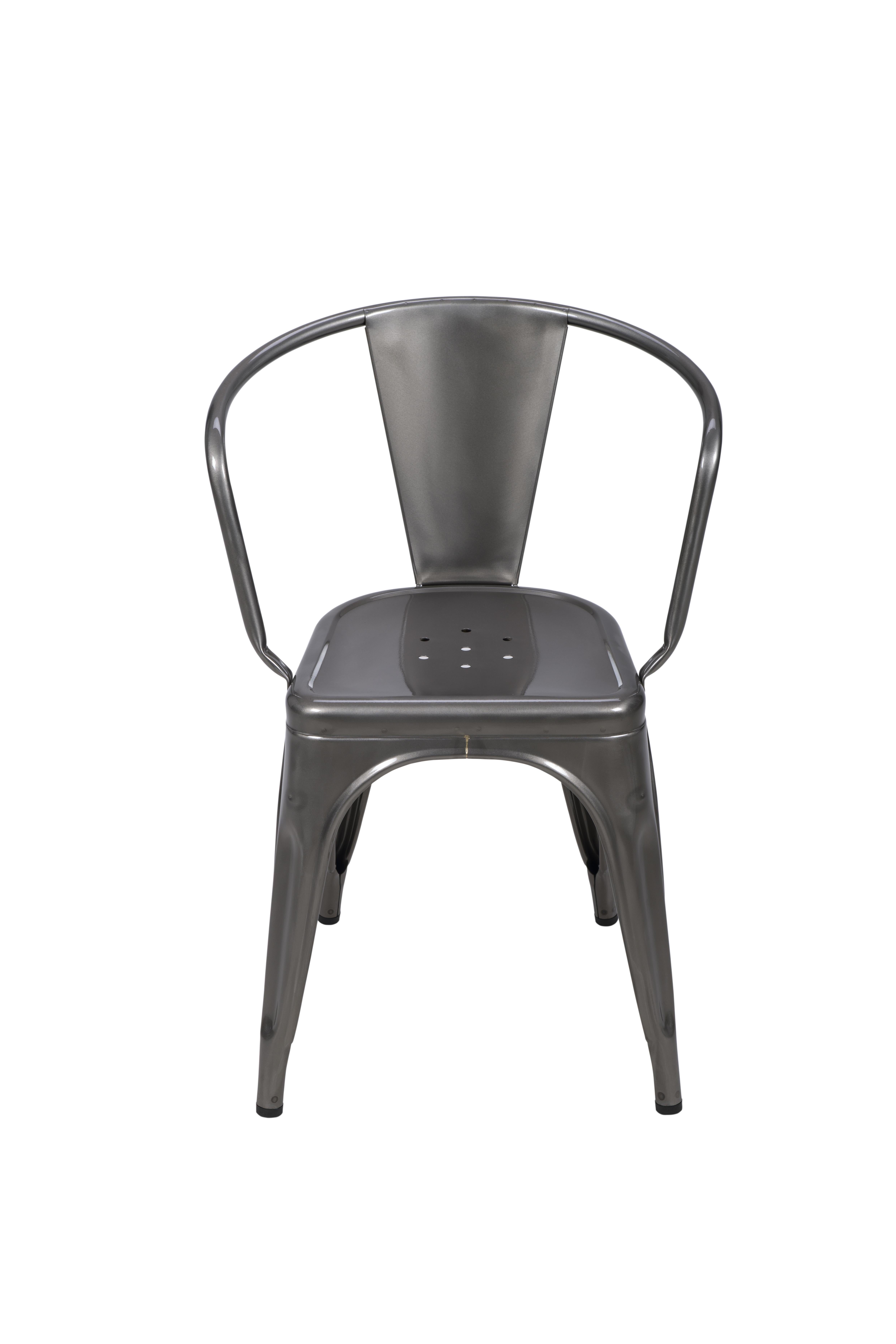 For Sale: Gray (Vernis Brilliant) A56 Armchair in Essential Colors by Jean Pauchard & Tolix