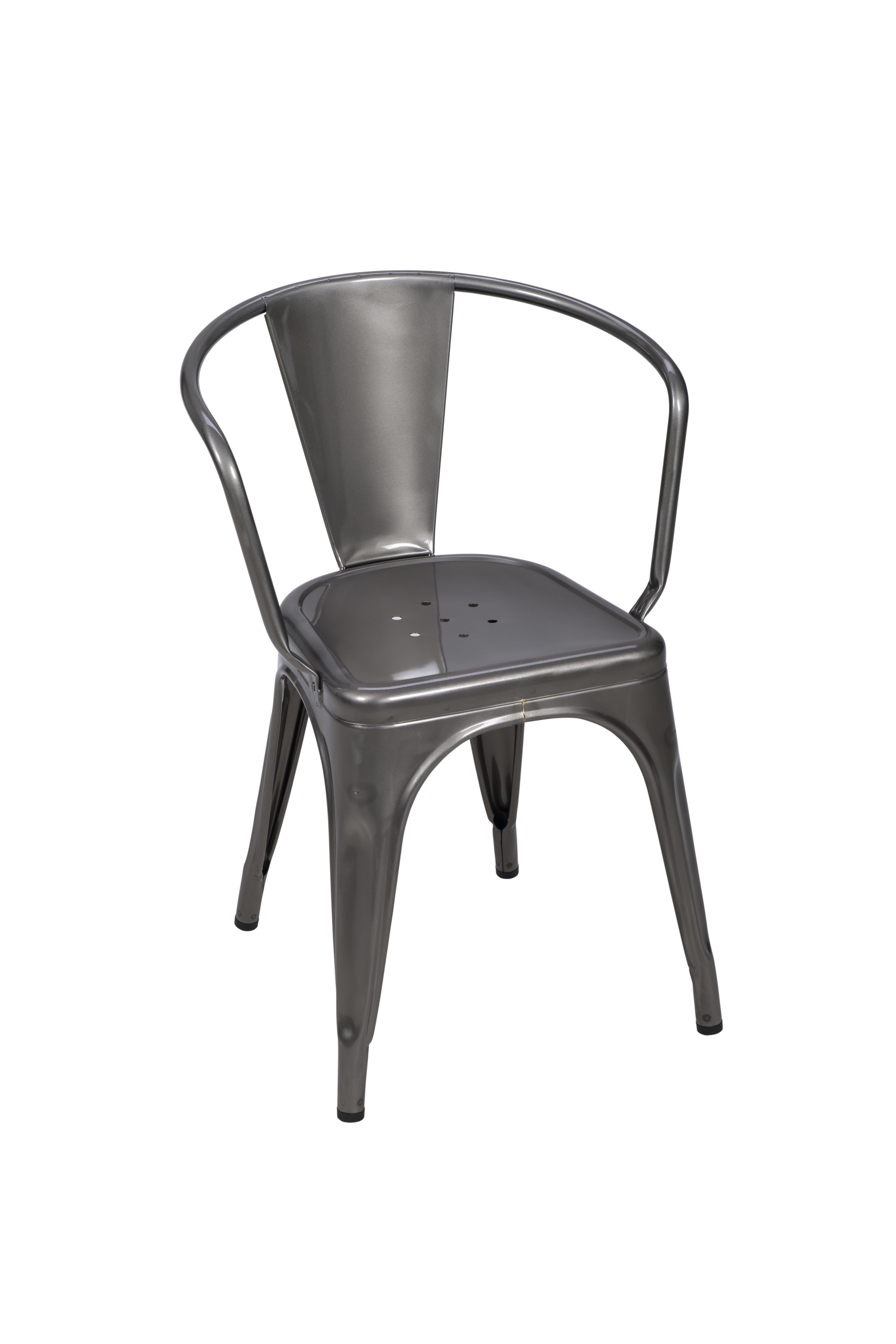 For Sale: Gray (Vernis Brilliant) A56 Armchair in Essential Colors by Jean Pauchard & Tolix 2